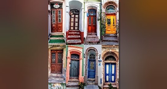 Ayvalık'ın tarihi sokaklarındaki eski kapıların anlattığı hikâyeler.