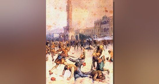 İzmir'in 15 Mayıs 1919'daki işgalini on tabloyla betimleyen ressam Vittorio